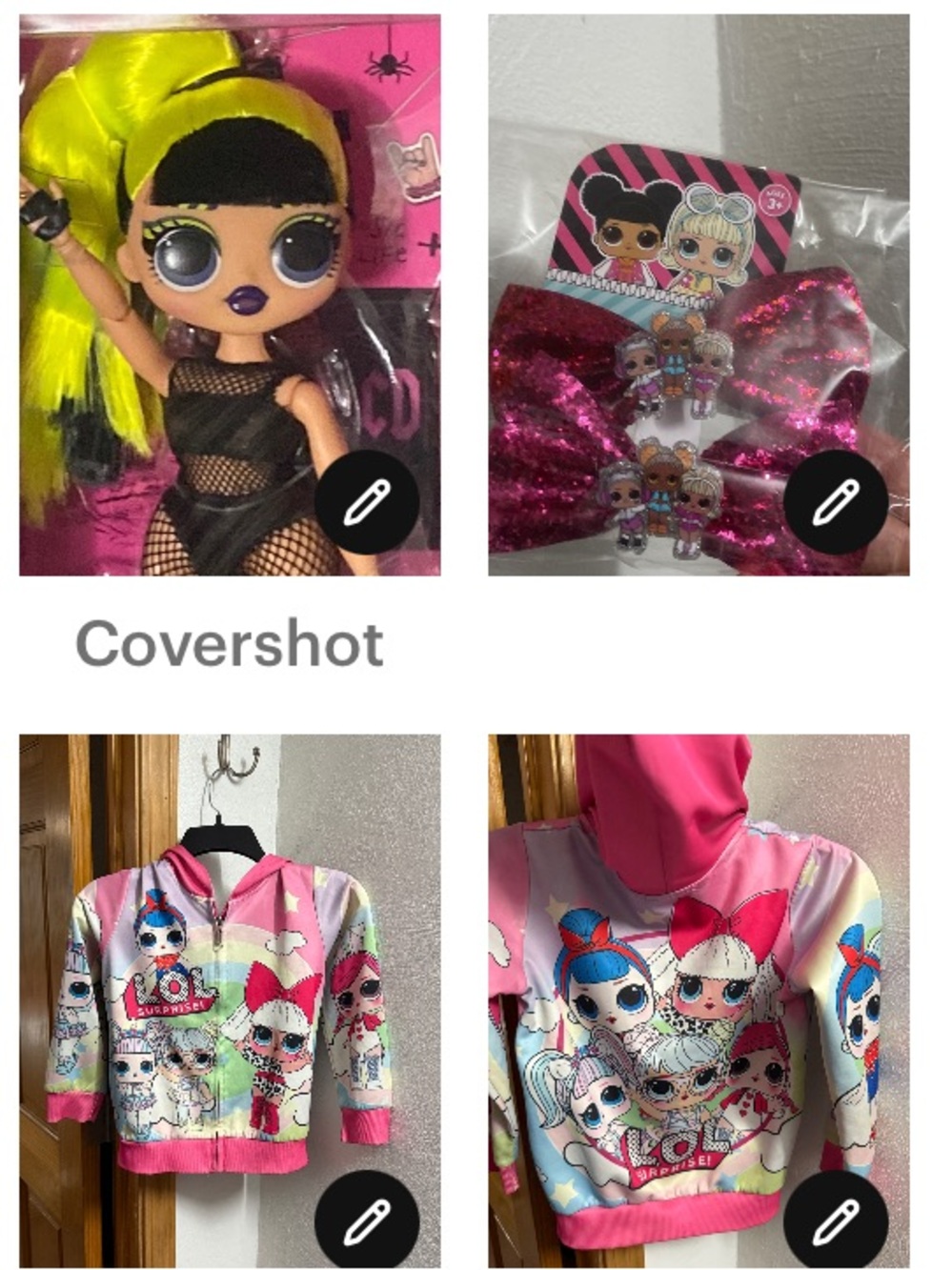 LOL jacket 6X+Doll Neon/black hair+TY Beanie Baby🦄+LOL🎀hair